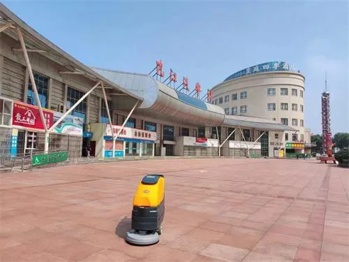NanboM55 Walk-behind Floor Scrubber serving a passenger transport station in Jiangxi