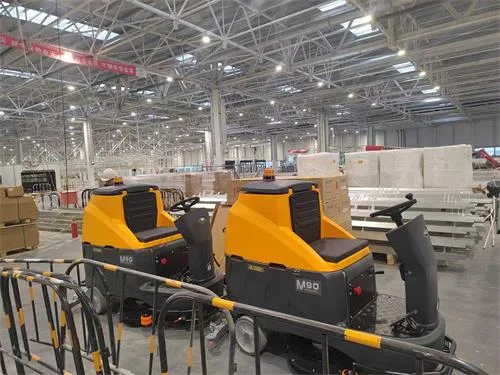 NanboM90 Ride-on Floor Scrubber serving a factory workshop in Wuhu