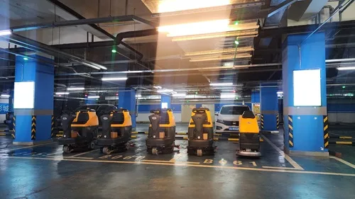 Nanbo Ride-on Floor Scrubber serving a residential community in Hohhot