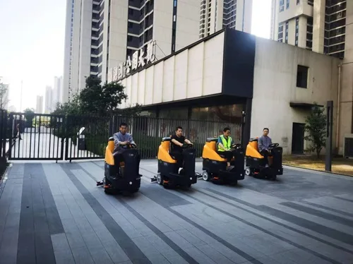 NanboM80 Ride-on Floor Scrubber (IoT Version) serving a residential community in Wuhan