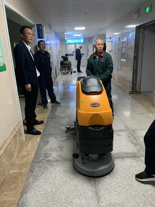 NanboM55 Walk-behind Floor Scrubber serving a hospital in Weihai
