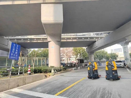 NanboM80 Ride-on Floor Scrubber serving a commercial underground parking garage in Wuhu