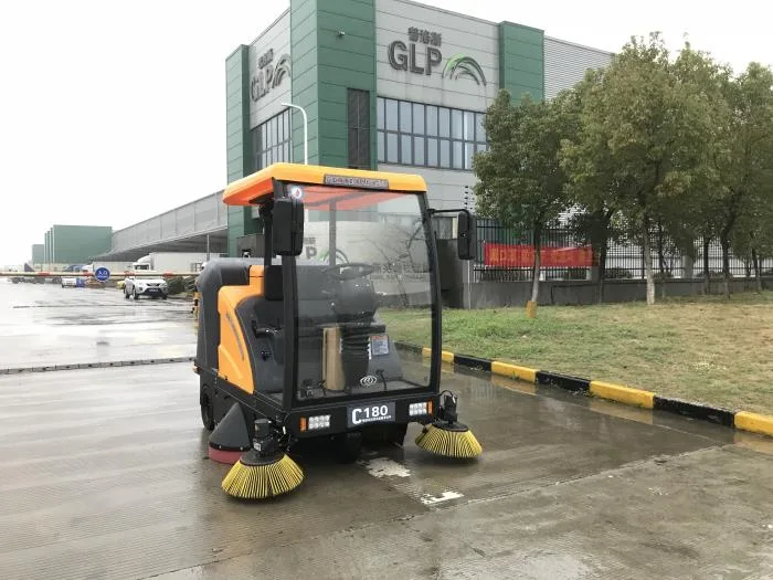 NanboC180 Semi-enclosed Ride-on Sweeper serving a GLP logistics park