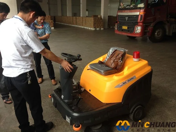 NanboC120 Sweeper serving a food company’s entrance plaza, workshop, and warehouse
