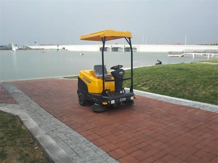 NanboC120 Ride-on Sweeper serving park sanitation