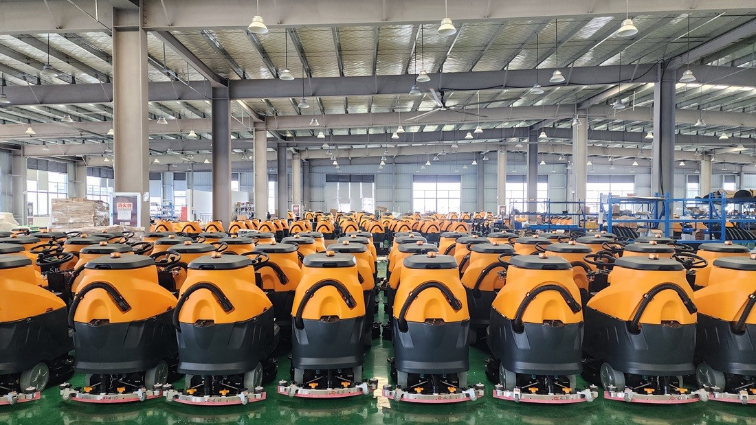 Nanbo workshop — second-floor electric floor scrubber production line